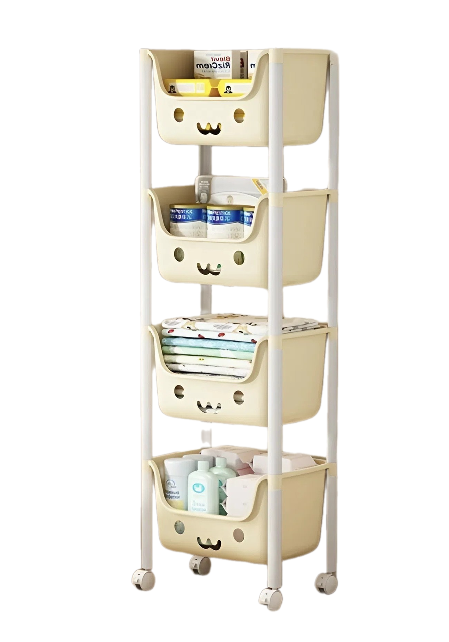 Стелаж з контейнерами на коліщатках Terrio “Smily L” Білий