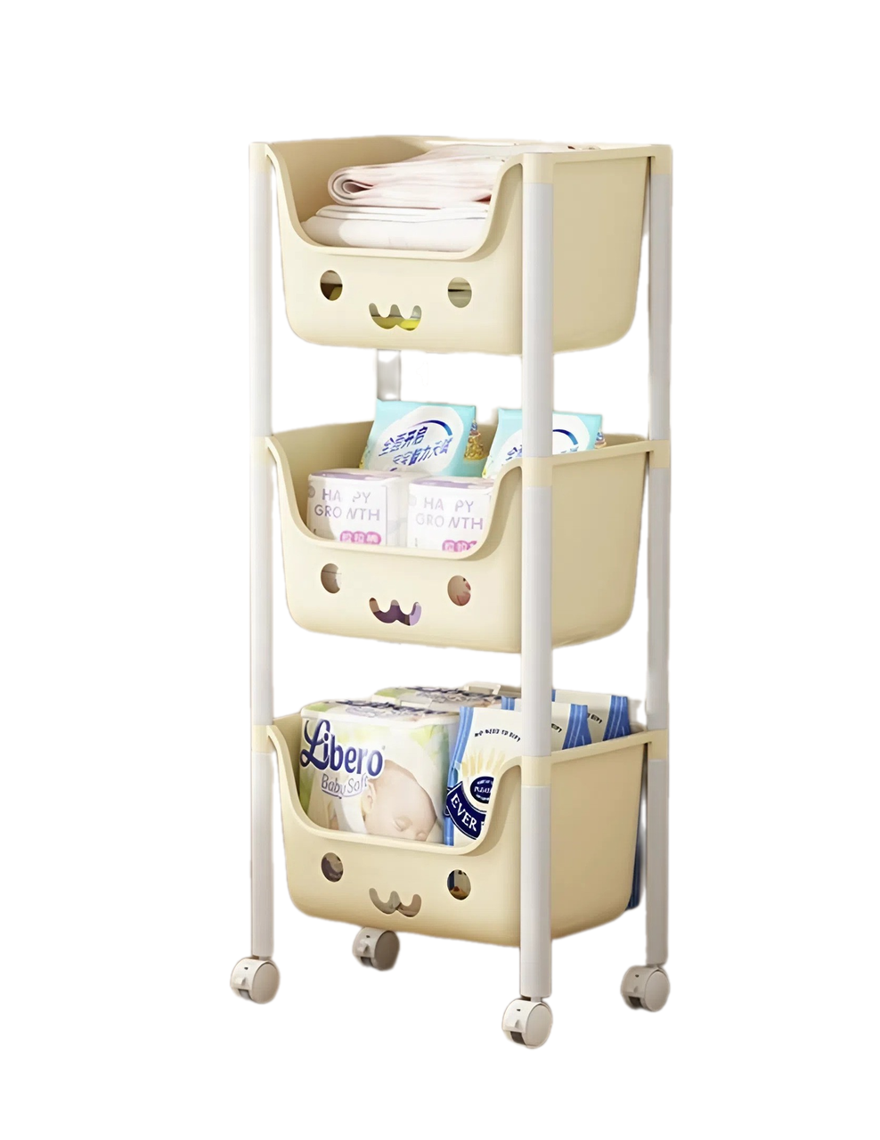 Стелаж з контейнерами на коліщатках Terrio “Smily M” Білий