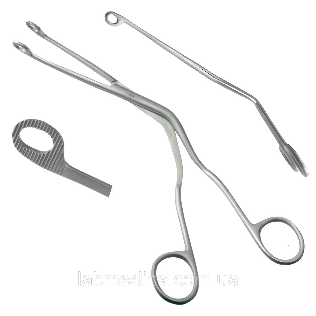 Щипці для введення катетера вигнуті для дорослих за Magill. Довжина 25 см, робоча частина 15 х 11 мм, фото 1