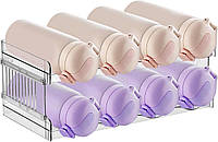 Тримач для 2 пляшок, стійка для пляшок, штабелювана пластикова винна стійка для 8 пляшок води, органайзер для пляшок