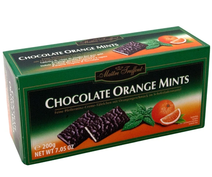 Шоколад чорний Maitre Truffout Chocolate Orange Mints 200 г