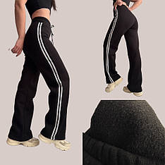 Палаццо з ТУРЕЦЬКОЇ трьохнитки на ФЛІСІ мод. 037 чорні