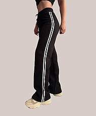 Палаццо з ТУРЕЦЬКОЇ трьохнитки на ФЛІСІ мод. 037 чорні, фото 4