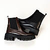 Круті шкіряні черевики челсі колір Шоколад на тракторній підошві, фото 9