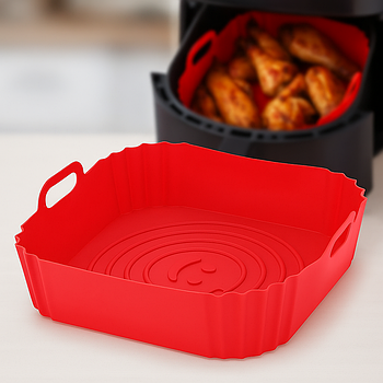 Силіконова форма для аерогрилю 18,5 х18,5х7,5 см / Квадратна форма для мультипечі / Багаторазова форми для випічки в аерогрилі