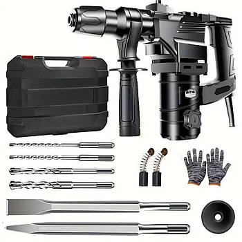 Електричний відбійний молоток-дриль з набором інструментів / Професійний електричний відбійник
