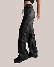 Утеплені палаццо з екошкіри на замші мод. 038 чорні, фото 3