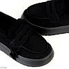 Молодіжні чорні замшеві автоледі на потовщеній підошві, фото 4