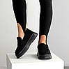 Молодіжні чорні замшеві автоледі на потовщеній підошві, фото 6