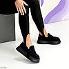 Молодіжні чорні замшеві автоледі на потовщеній підошві, фото 9