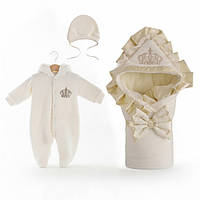 Зимовий комплект на виписку для новонародженого 3 предмети "Чарівний"