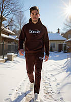Купить мужской спортивный костюм на флисе шоколадный с капюшоном GoodBoX.com.ua