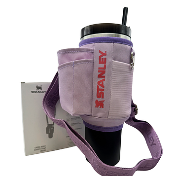 Чохол-сумка для термокухля Stanley Quencher 1,18 л (40 oz) з ремінцем і кишенями KT7001808 бузкового кольору PeremogaUA