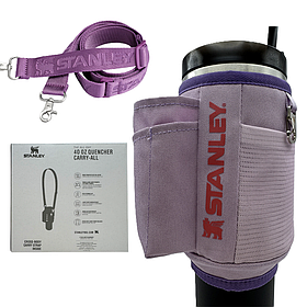 Чохол-сумка для термокухля Stanley Quencher 1,18 л (40 oz) KT7001808 бузкового кольору з ремінцем і кишенями