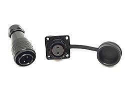 Роз'єм SA16-2P 2 контакти квадратний фланець пара