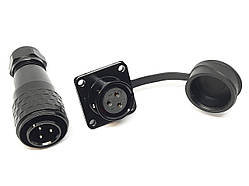 Роз'єм SA16-3P 3 контакти квадратний фланець пара