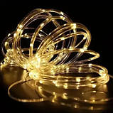 Світлодіодна зовнішня гірлянда "Трубка" 10 м 100 LED сонячна теплий білий, фото 3