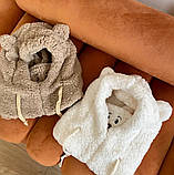 Зимова шапка-капюшон із вушками ведмедик 2 кольори, фото 9