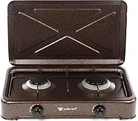 Настільна газова плита Yucel O 200 LPG black на 2 конфорки Коричневий