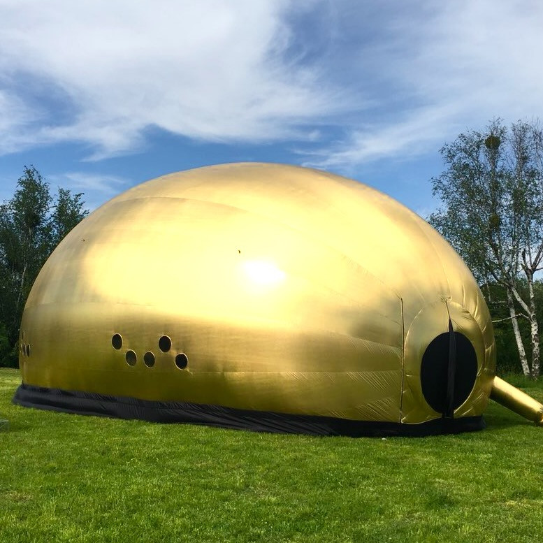 Надувна палатка 8 метрів золота промо-конструкція з вентилятором для заходів і фестивалів