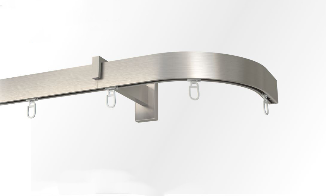 Карниз з вигином однорядний настінний Скарлайн Сталевий, фото 1