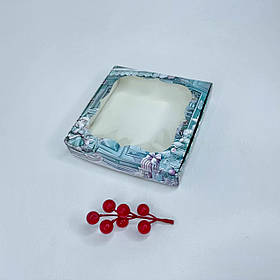 ◭ Коробка для пряника, 150*150*30 мм, з вікном, "Святкові солодощі" ◮