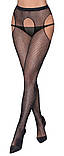 Колготки-сітка з блискітками та імітацією панчіх Cottelli Collection Suspender Tights S-L ✨, фото 4
