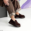 Молодіжні замшеві шоколадні автоледі на потовщеній підошві, фото 3