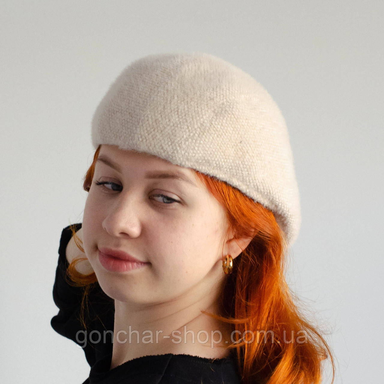 Кепі тепла картуз KENT&AVER, ангорка топлене молоко 56-57, фото 1