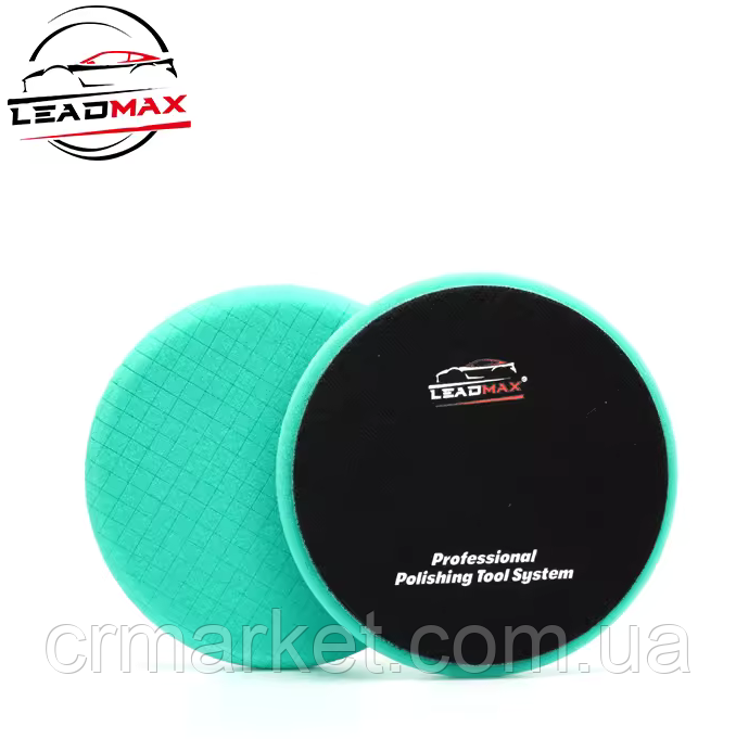 LEADMAX Полірувальний круг, РОЗРІЗАНИЙ d 125 мм, ЗЕЛЕНИЙ (середньо-жосткий), фото 1