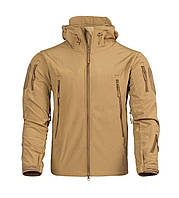 Тактична польова вологозахисна військова куртка койот Soft Shell на флісі