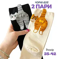 Шкарпетки Кіт з Яйцями 2 пари білі + чорні, один розмір 35 42