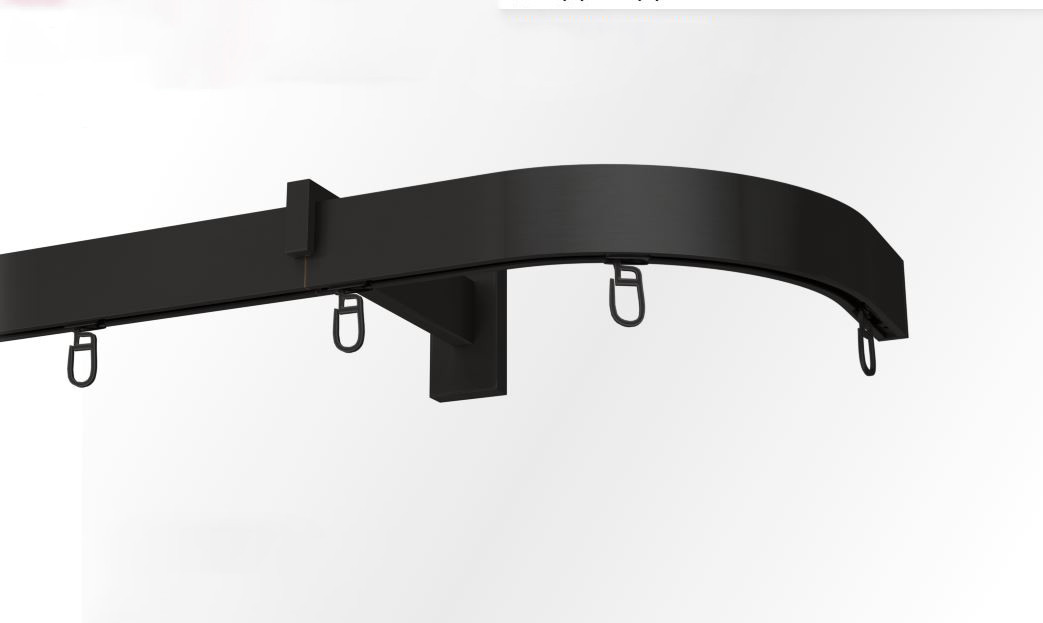 Карниз з загином однорядний настінний Скарлайн Чорний, фото 1