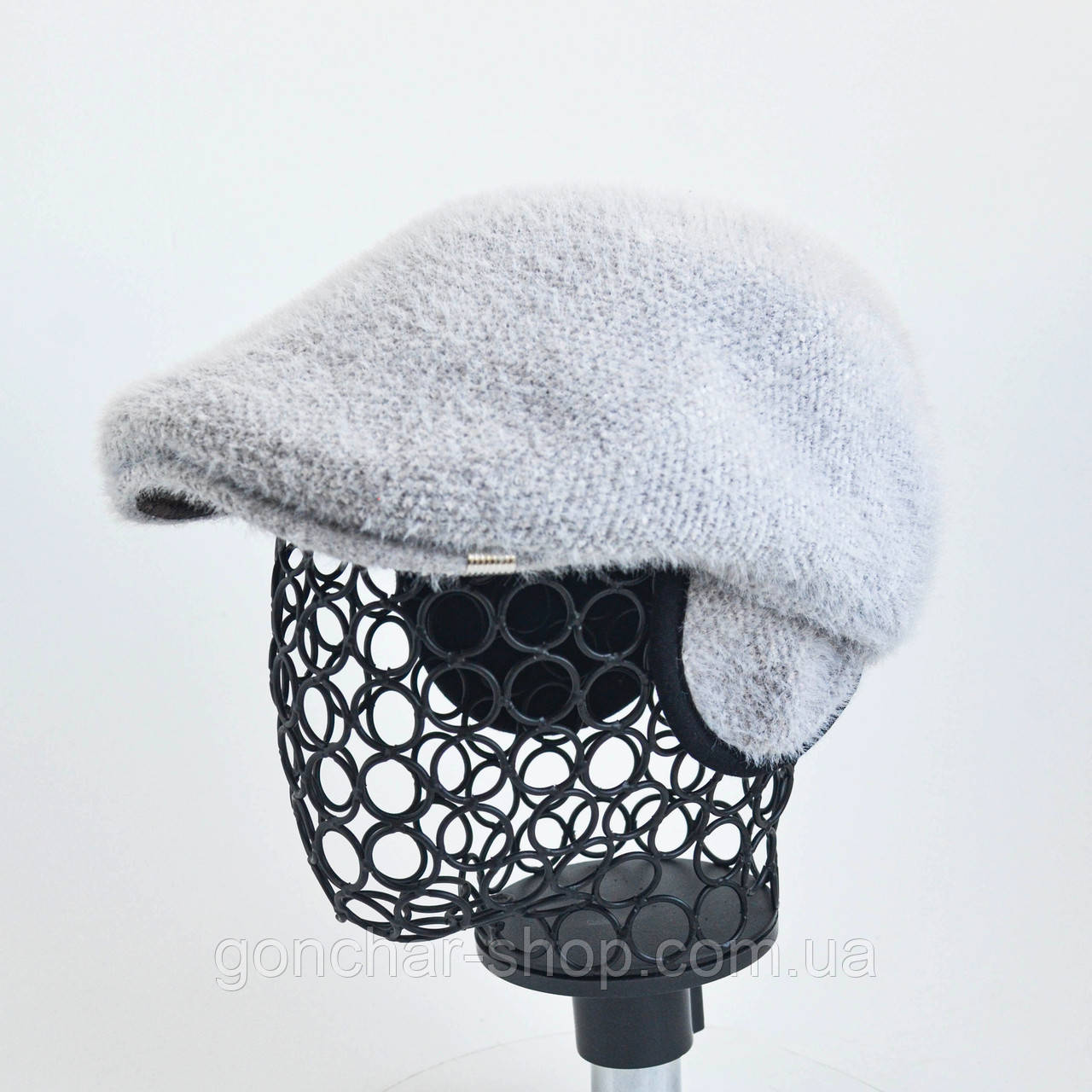 Кепі тепла картуз вушка KENT&AVER, ангорка сіра 56-57, фото 1