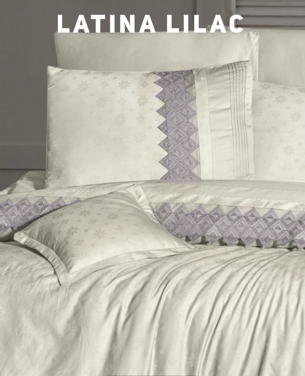 Постільна білизна First Choice Vip сатин євро розмір Latina lilac, фото 1