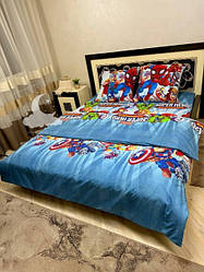 Полуторний комплект постільної білизни із Бязі Голд "Марвел"