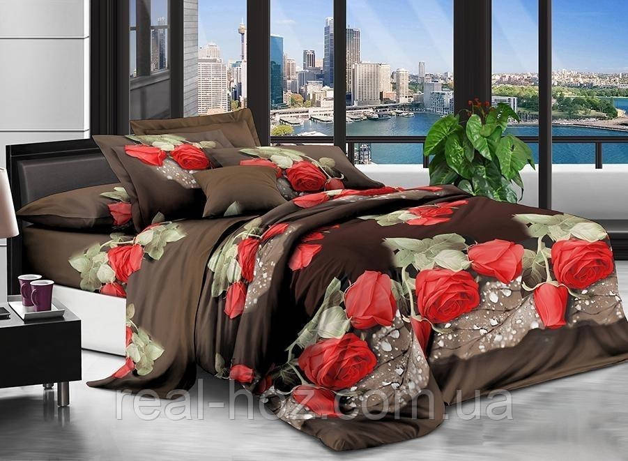 Комплект постільної білизни бязь. Червона троянда., фото 1