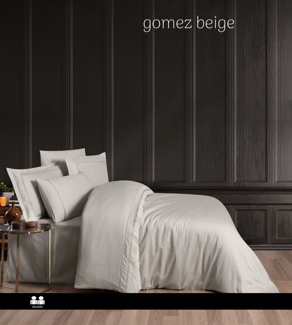 Постільна білизна First Choice Vip сатин євро розмір Gomez beige, фото 1