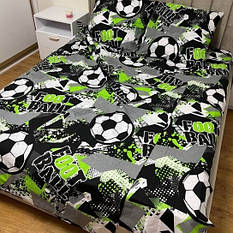 Полуторний комплект постільної білизни із Бязі Голд "Фінт футбол"
