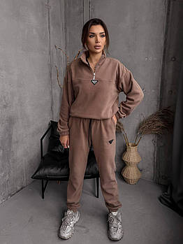 Костюм жіночий спортивний з флісу кофта з молнією і джогери