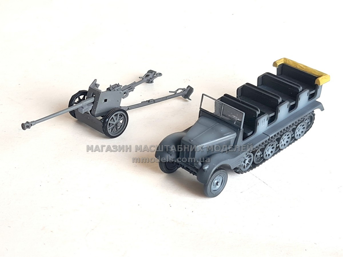 Масштабная модель бронированый автомобиль тип Sd.Kfz. 10 + Pak. 40, масштаб H0, фото 1