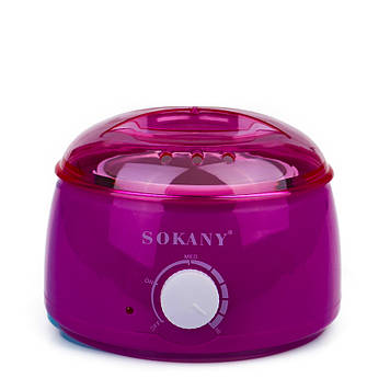 Воскоплав банковий Sokany SK-117 з терморегулятором для воску в банках та гранулах 500 мл пурпурний (SK117V)