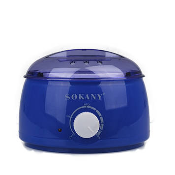 Воскоплав банковий Sokany SK-117 з терморегулятором для воску в банках та гранулах 500 мл синій (SK117NB)