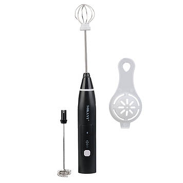 Капучинатор ручний Sokany SK-1772 акумуляторний чорний безшумний (SK1772B)