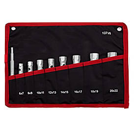 Набір ключів трубчастих та вороток посилений 9 шт. Сталь 70263