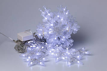 Гірлянда-штора Lugi Зірки та сніжинки розмір 3*1м 12 фігур білий (1733064W)