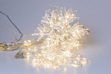 Гірлянда-штора Lugi Зірки та сніжинки розмір 3*1м 12 фігур жовтий (1733063Y)