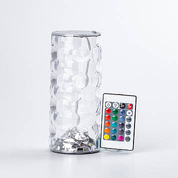 Лампа настільна Lugi світлодіодна акумуляторна Кристал USB світильник нічник і сенсорним керуванням (HP072E101)