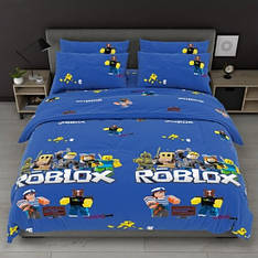 Полуторний комплект постільної білизни із Бязі Голд "Роблекс блакитний"
