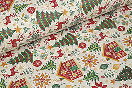 Ранфорс 240 см Новорічні візерунки, цифровий друк